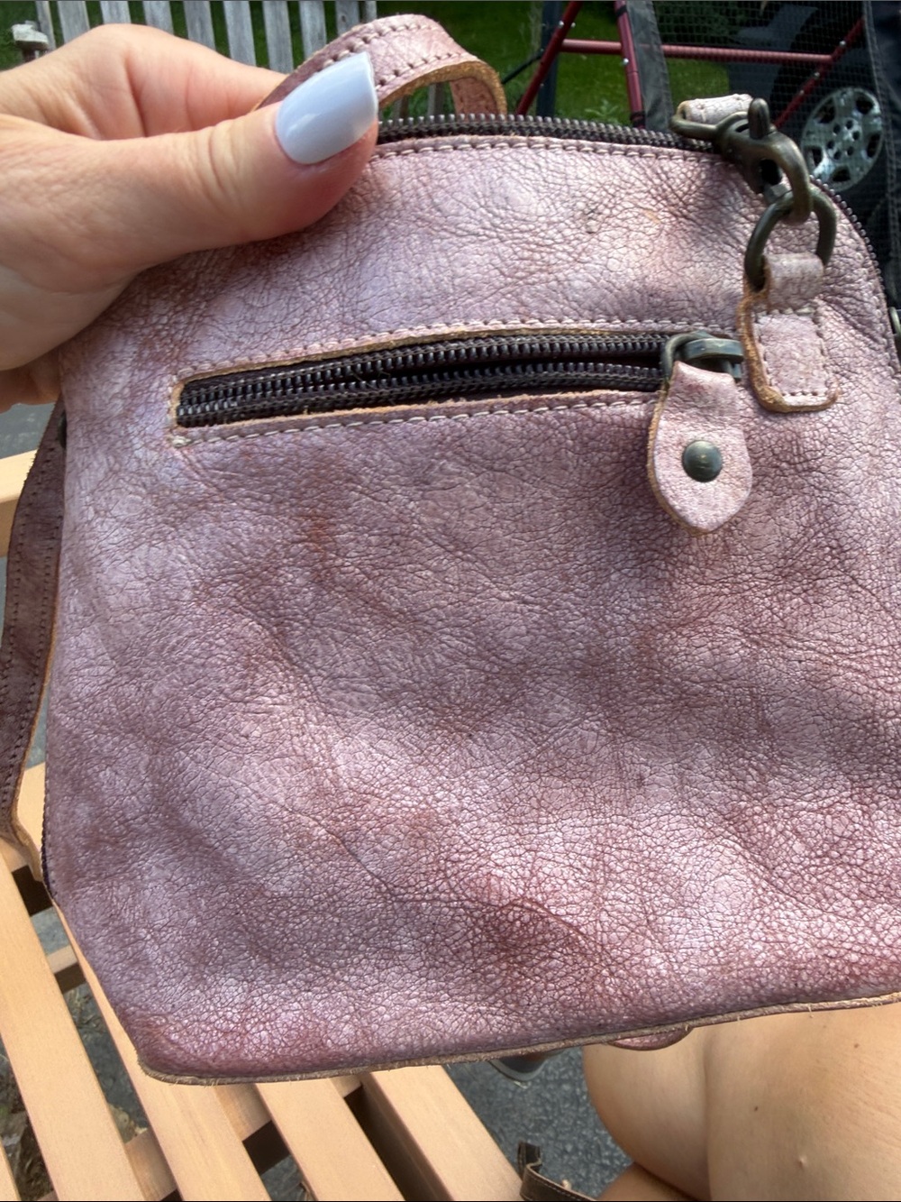 Bed Stu Ventura Distressed Creamy Pink Women's Crossbody Bag - Picture 7 of 9